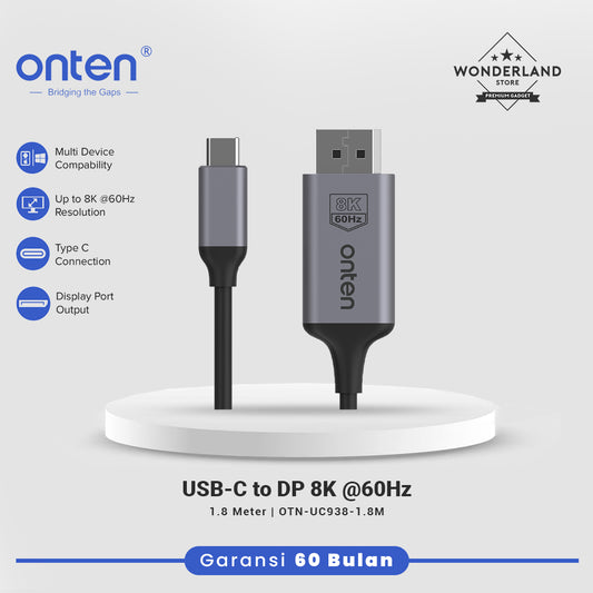 Onten Kabel USB-C to DP Display Port 8K @60Hz Thunderbolt OTN-UC938