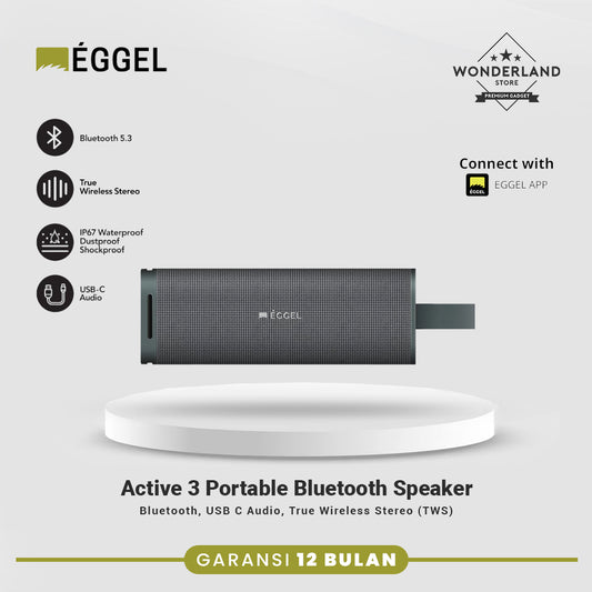 Eggel Active 3 Waterproof Portable Bluetooth Speaker TWS Mode 5 EQ Modes + Custom EQ