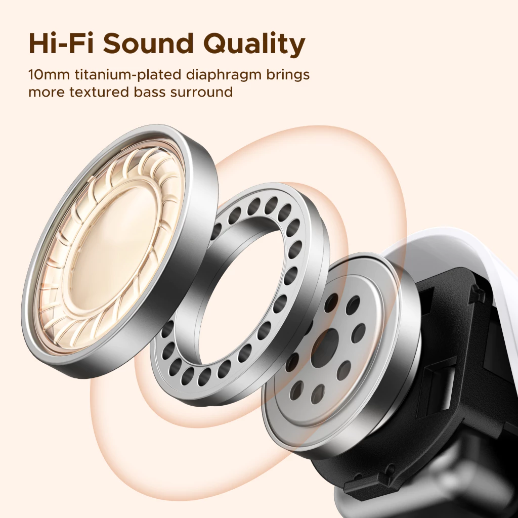 Ugreen Dots TWS Earphones Bluetooth 6.0 AI Clear Call Earbuds with Big Bass Headphones Wireless
