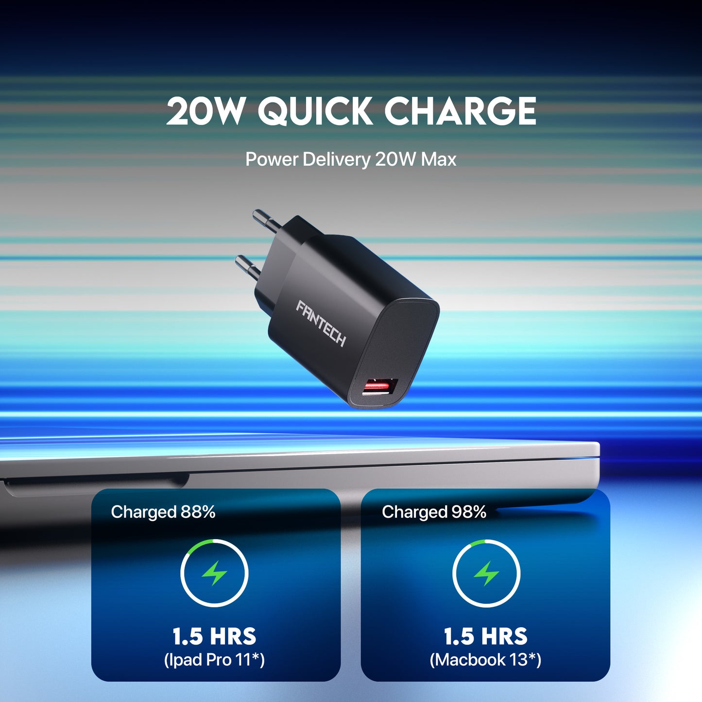 Fantech Adaptor 20W Charger Power Pure VOOC Flash Charging QC