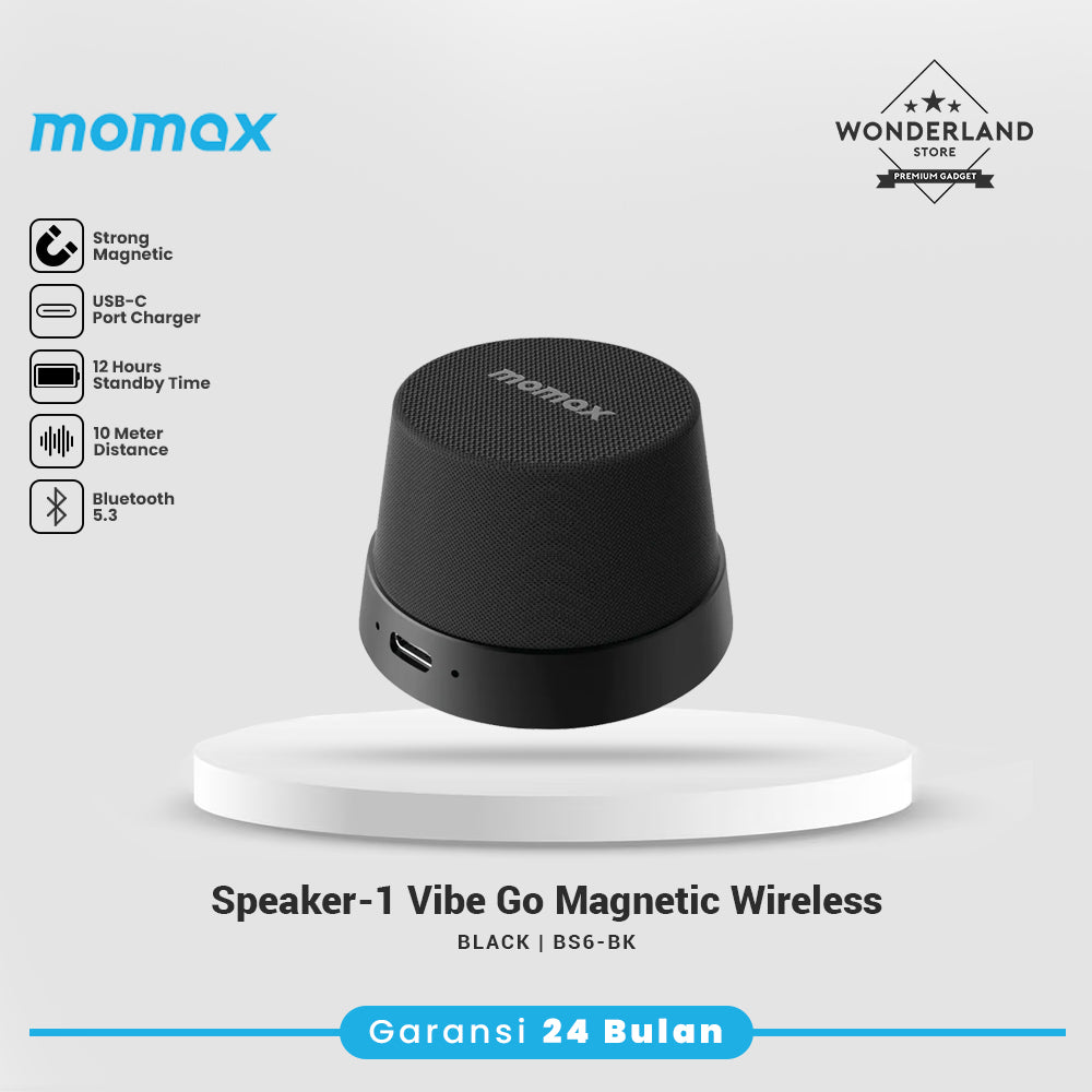 Momax Speaker 1-Vibe Go Magnetic Mini Wireless Bluetooth for Phone Stand BS6