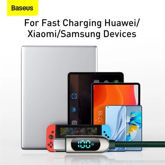 Baseus Display Cable USB-C to C 100W Fast Charging PD PPS LED Display