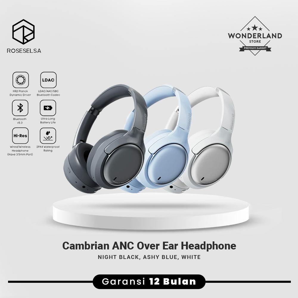 Roseselsa Cambrian Bluetooth Wireless Headphone ANC HR2 Planck Dynamic Driver