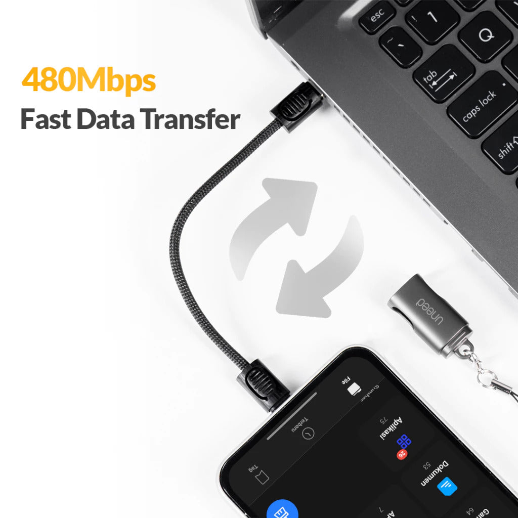 Uneed Keychain Data Cable USB-C to Lightning / USB-C to C QC PD 60W - UCB63