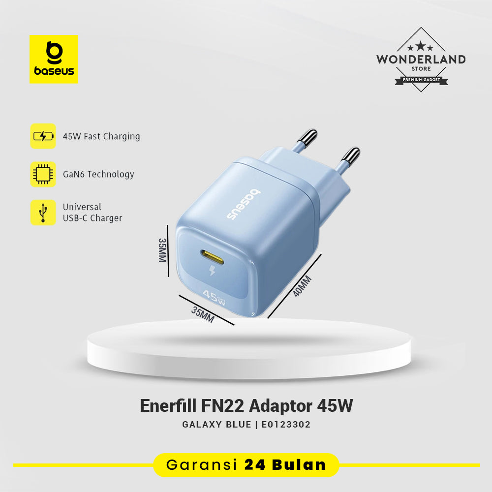 Baseus EnerFill FN22 20W 30W 45W Adaptor USB-C Charger Mini GaN6 Fast Charger 1C PD PPS
