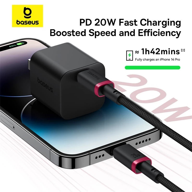 Baseus Dura Series Kabel Data iPhone USB-C to Lightning 20W Nylon Braided Material Fast Charging