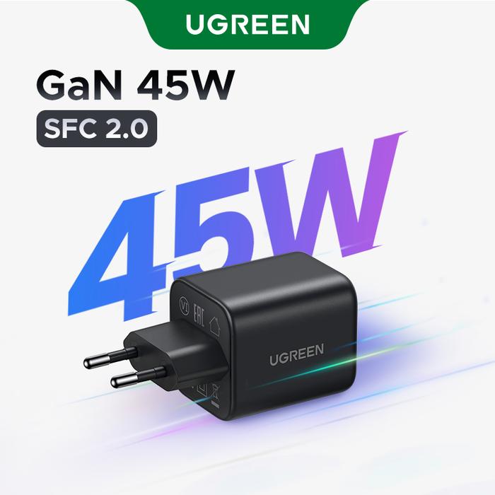 Ugreen Gan-N 45W Charger Set USB-C to C Cable SFC PD PPS SFC2.0 Fast Charging