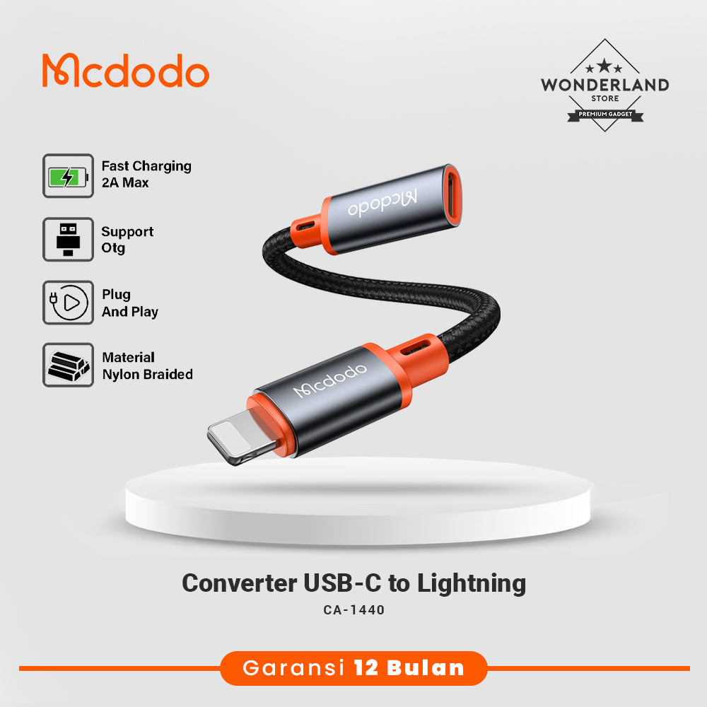 Mcdodo Converter USB-C Female to Lightning Male Support Audio+Transfer Data
