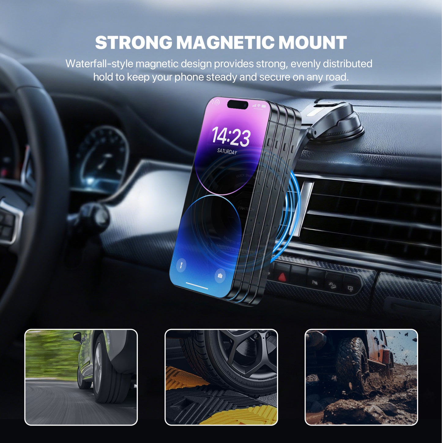 Fantech Car Phone Holder Magnetic Mount 360° Universal Rotation FCH02