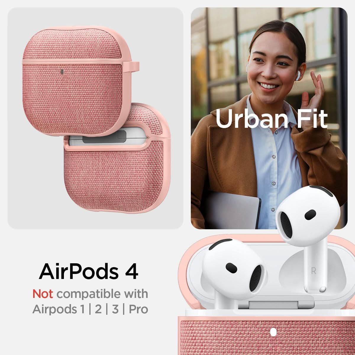 Spigen Case Airpods Gen 4 Spigen Urban Fit Hardcase Cover Fabric Anti Crack Shock Slip Casing