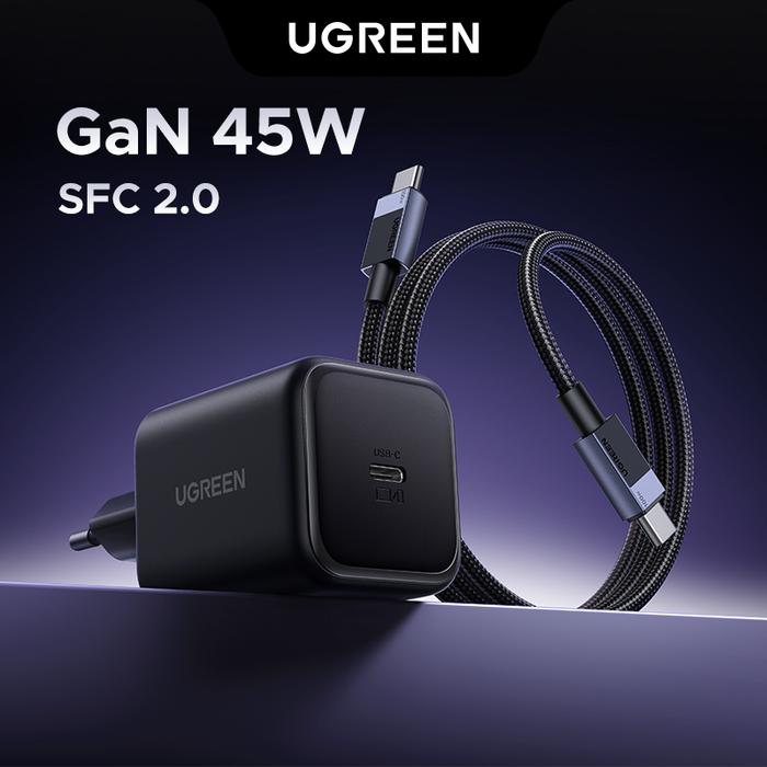 Ugreen Gan-N 45W Charger Set USB-C to C Cable SFC PD PPS SFC2.0 Fast Charging