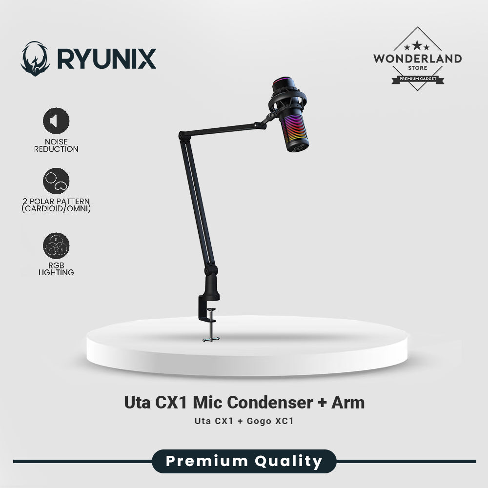 Sades Ryunix Uta CX1 / CX-1 Noise Reduction Mic Condenser Gaming Microphone Gogo XC1 Boom Arm