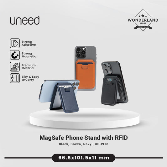 Uneed MagSafe Phone Stand with RFID Leather Slim Card Wallet - UPH918