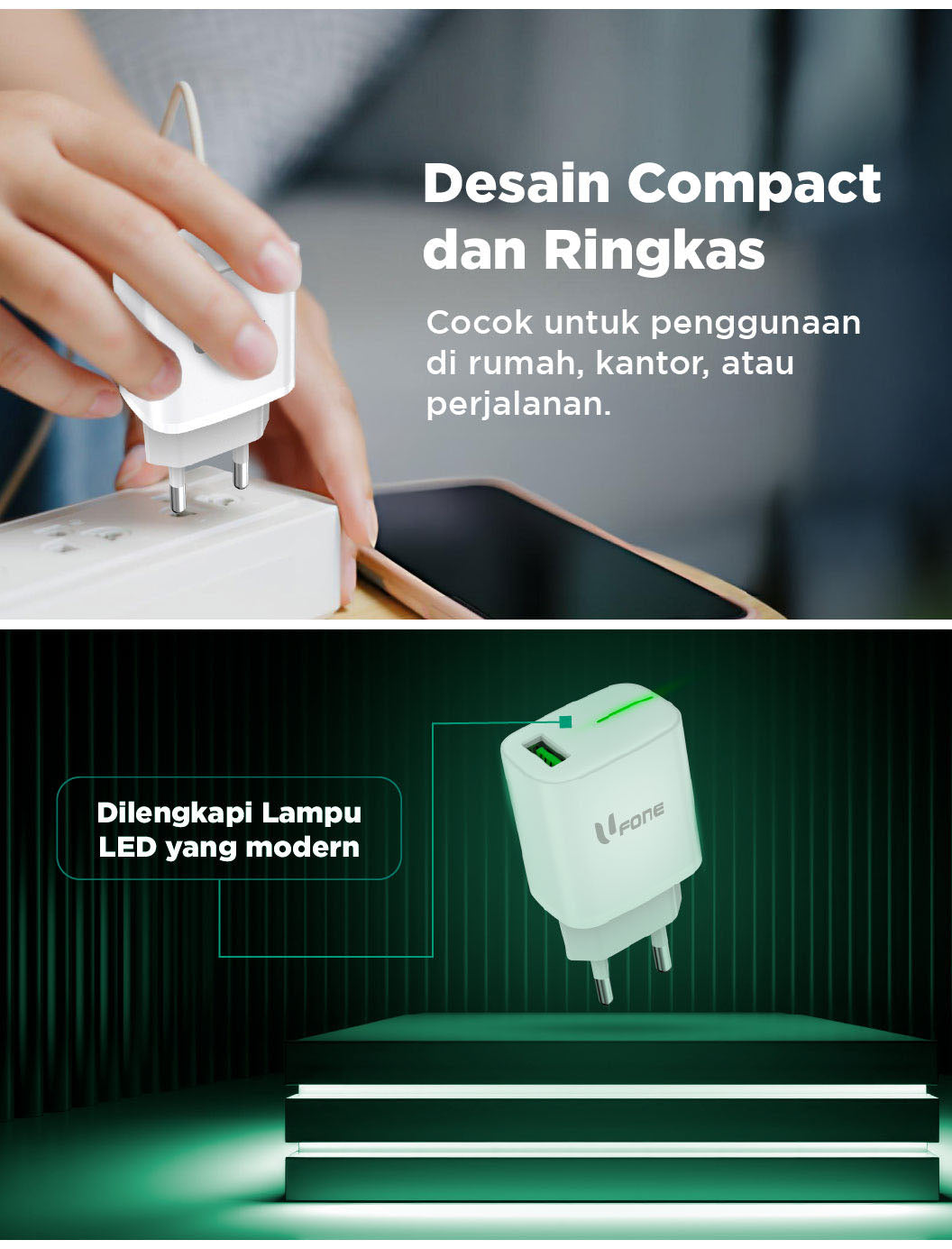U1me x Ufone Charger Set 18W Fast Charging include USB-C to C Cable Fast Charging VOOC