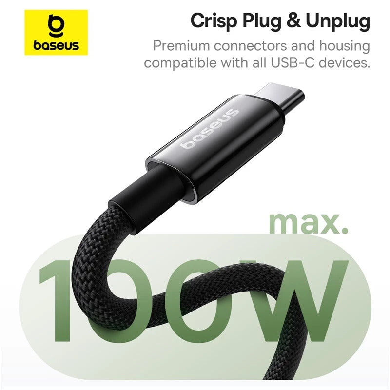 Baseus Tungsten Magnetic USB-C to C 100W Kabel USB-C Nylon Braided Zinc Alloy
