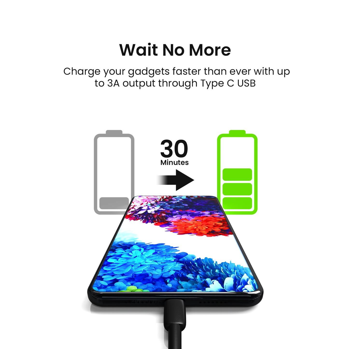 Fantech Duralink Kabel Data USB-A to USB-C 3A Fast Charging 1.2M KCT1201