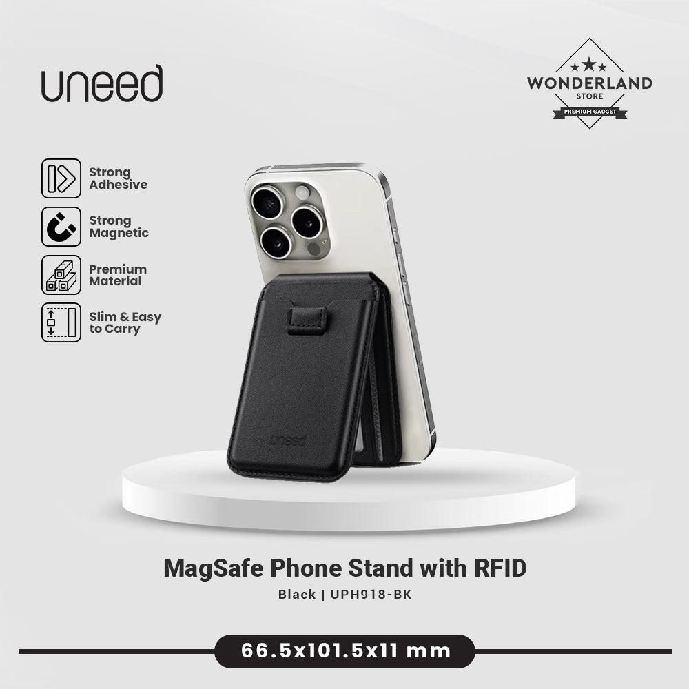 Uneed MagSafe Phone Stand with RFID Leather Slim Card Wallet - UPH918
