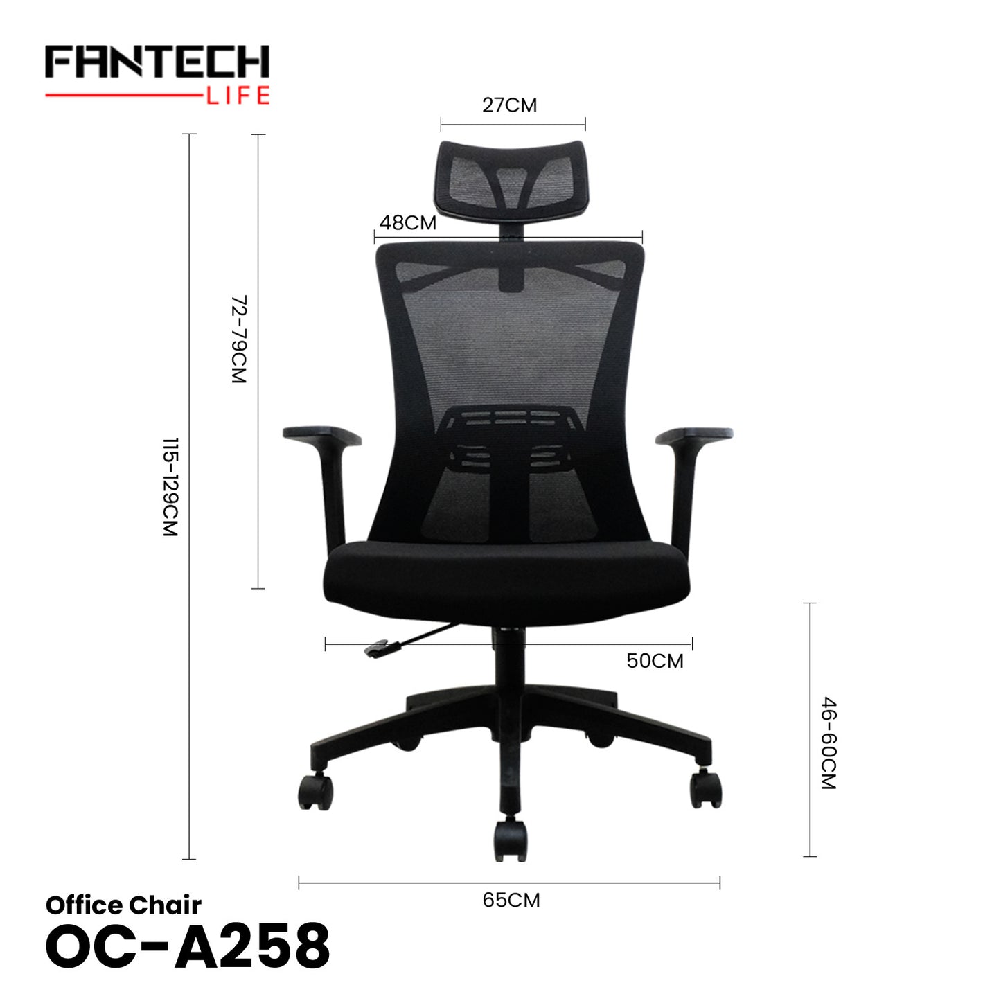 Fantech OCA258 OCA258SV2 OCA258S OC-A258 OCB258 Kursi Kantor Office Chair Gaming Chair