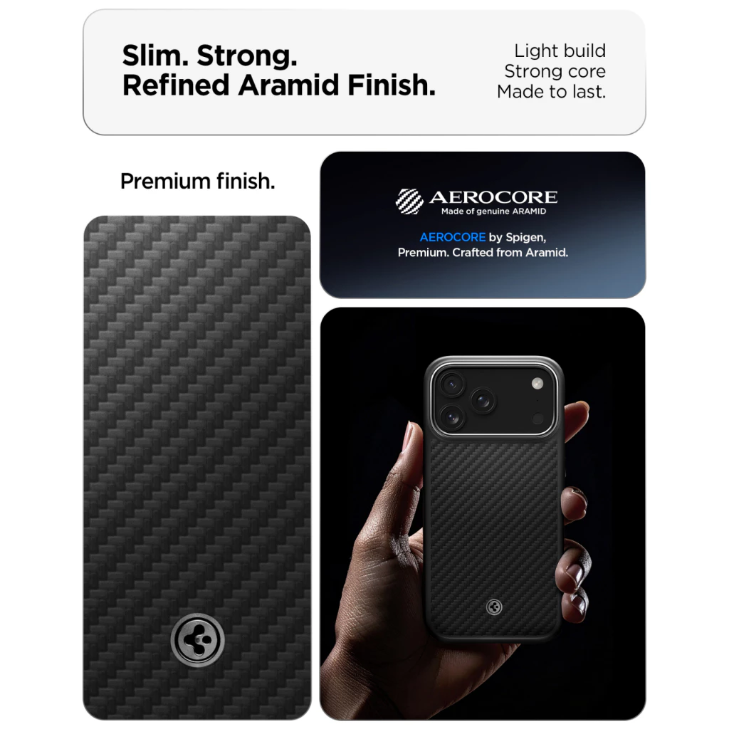 Spigen Case iPhone 17 Pro Max Air Enzo Aramid T Carbon Slim Magsafe Anti Shock Crack Casing