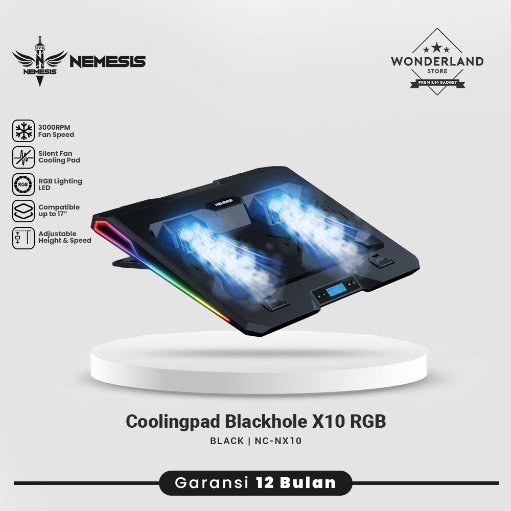 NYK Nemesis X10 / X-10 BlackHole CoolingPad Air Flow Suction RGB LED