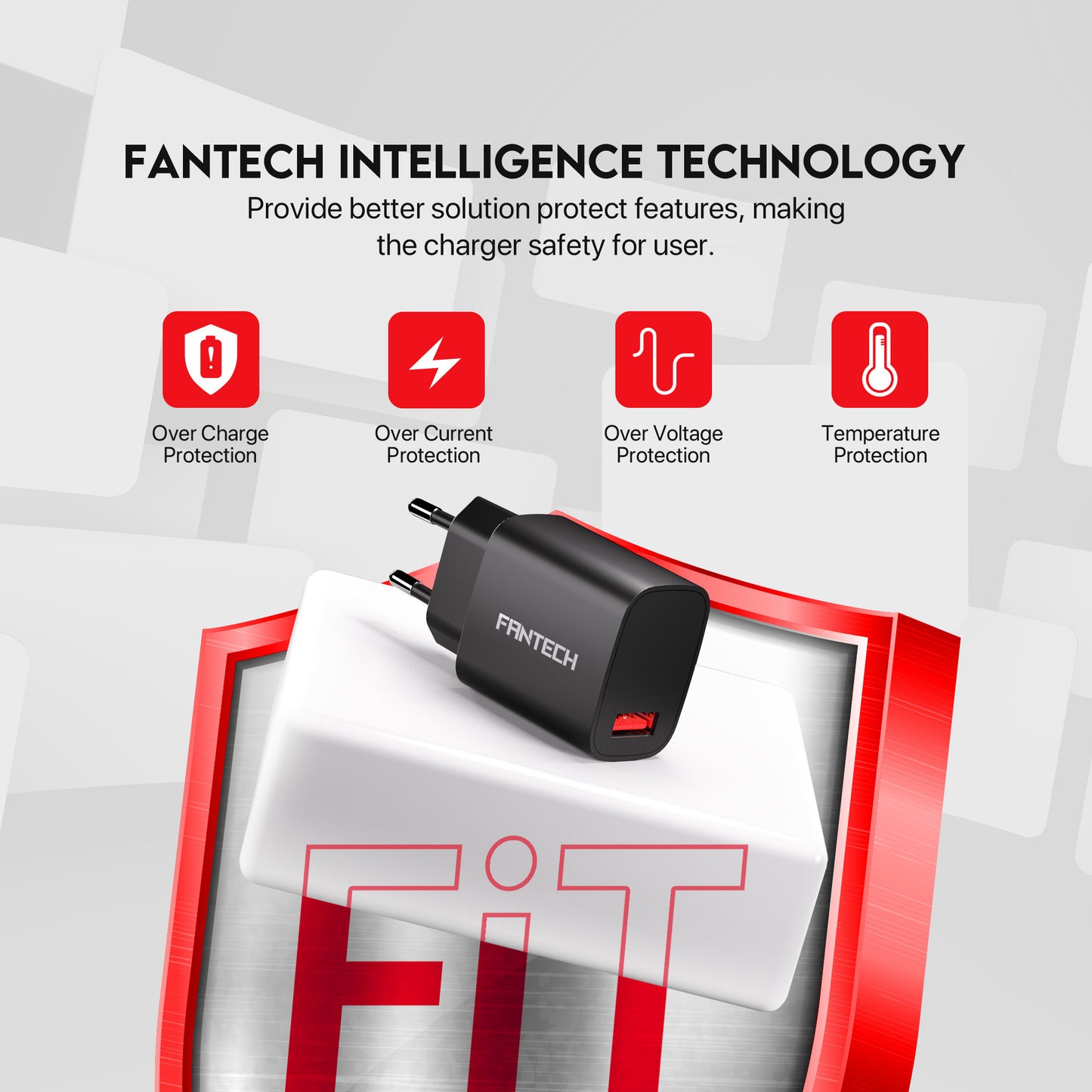 Fantech Adaptor 20W Charger Power Pure VOOC Flash Charging QC