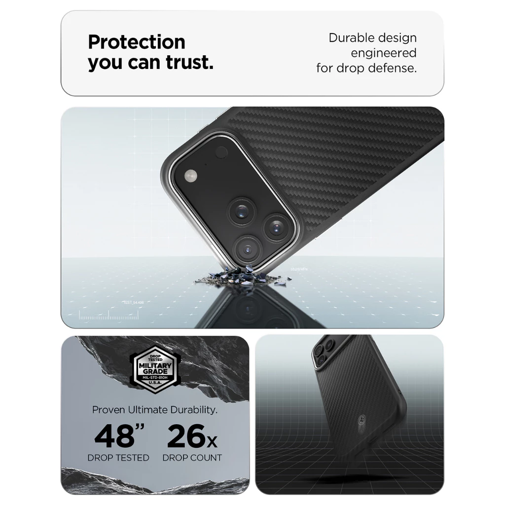 Spigen Case iPhone 17 Pro Max Air Enzo Aramid T Carbon Slim Magsafe Anti Shock Crack Casing