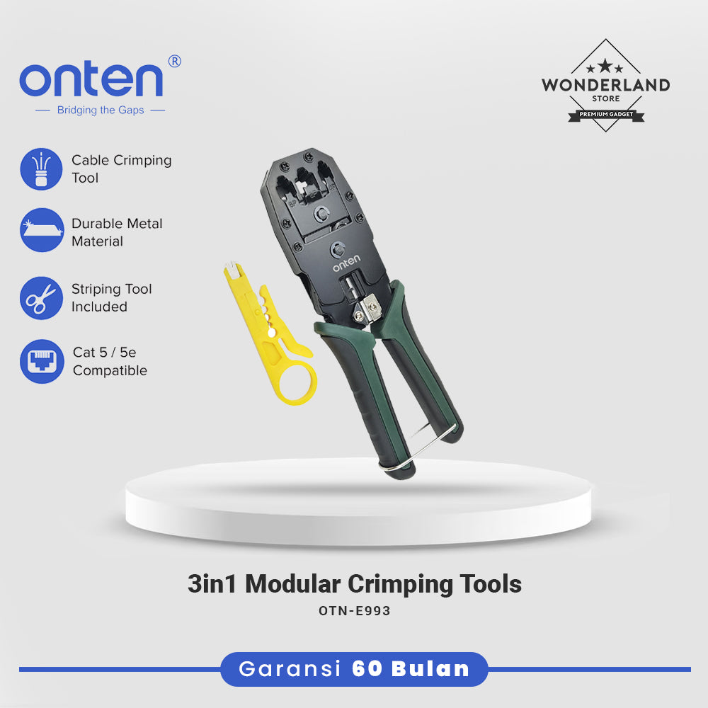 Onten Tang Crimping Tool 3in1 4P 6P 8P RJ45 RJ11 RJ22 / Ethernet Crimper OTN-E993