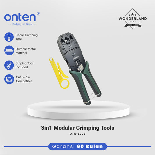 Onten Tang Crimping Tool 3in1 4P 6P 8P RJ45 RJ11 RJ22 / Ethernet Crimper OTN-E993