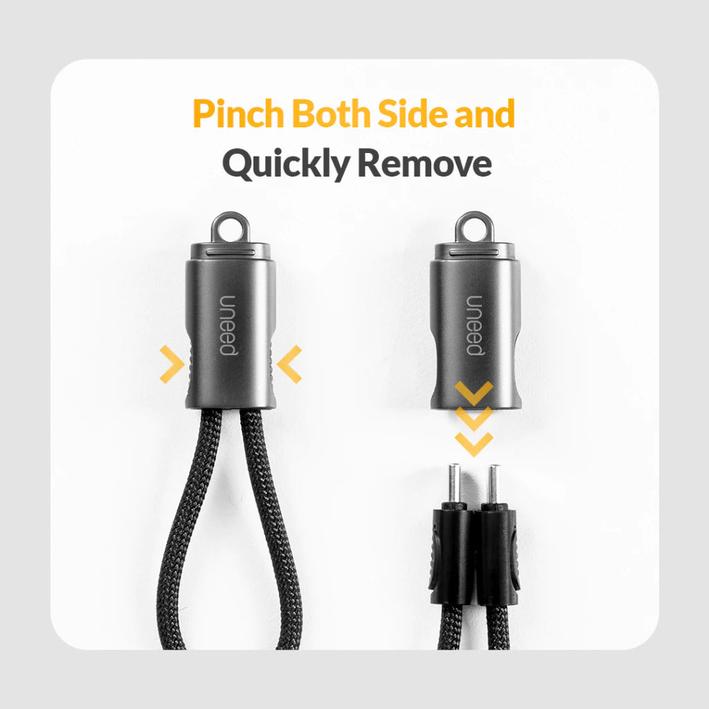 Uneed Keychain Data Cable USB-C to Lightning / USB-C to C QC PD 60W - UCB63