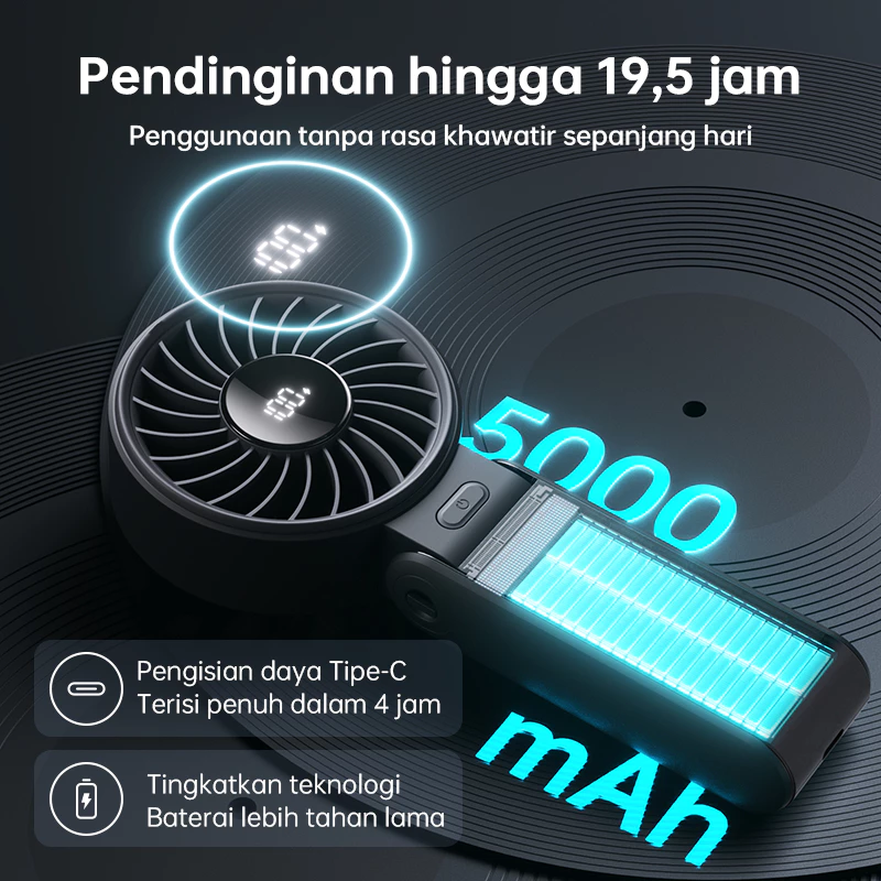 Jisulife Handfan Life 7 Life7 Fold 5S 3600mAh 5000mAh Foldable Portable 5 Speeds