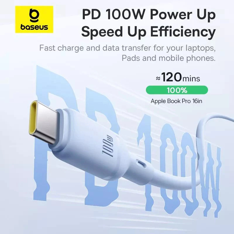 Baseus Silky Kabel Data USB-C to C 100W PD PPS PVC Soft Touch