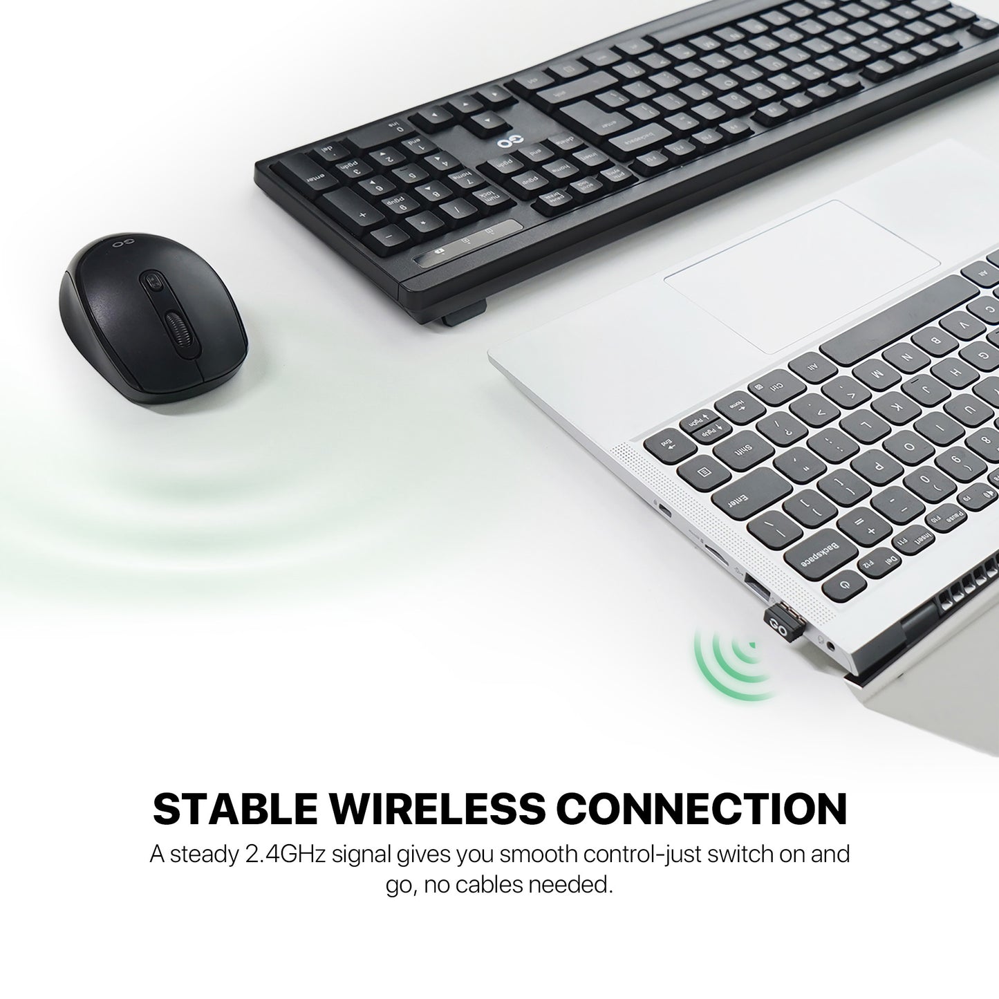 Fantech WK900 GO Wireless Combo Keyboard dan Mouse Silent Key Full Size 104 Keys