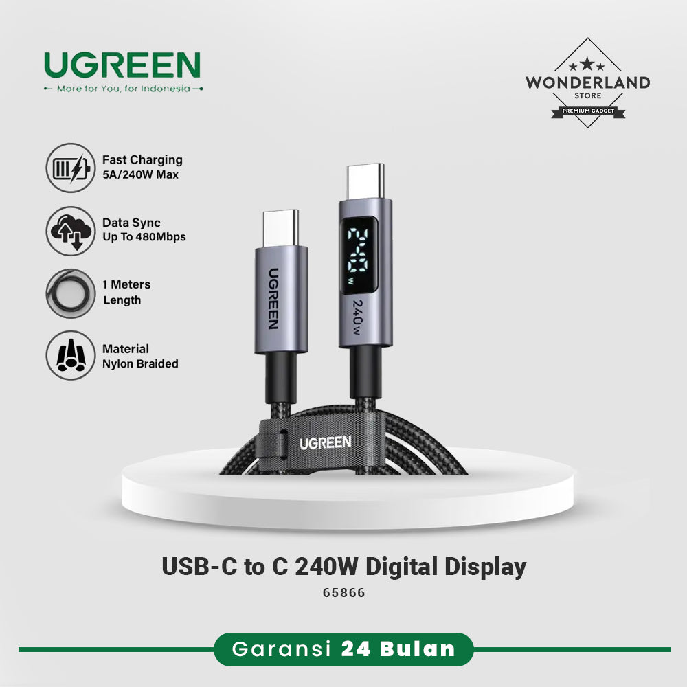 Ugreen Kabel Data 240W with LED Display PD PPS Fast Charging 1M/2M/3M 65866