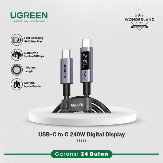 Ugreen Kabel Data 240W with LED Display PD PPS Fast Charging 1M/2M/3M 65866