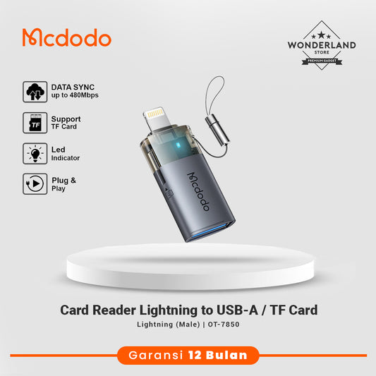 Mcdodo Adapter Card Reader 2in1 Lightning to USB-A 2.0 TF Card OT-7850