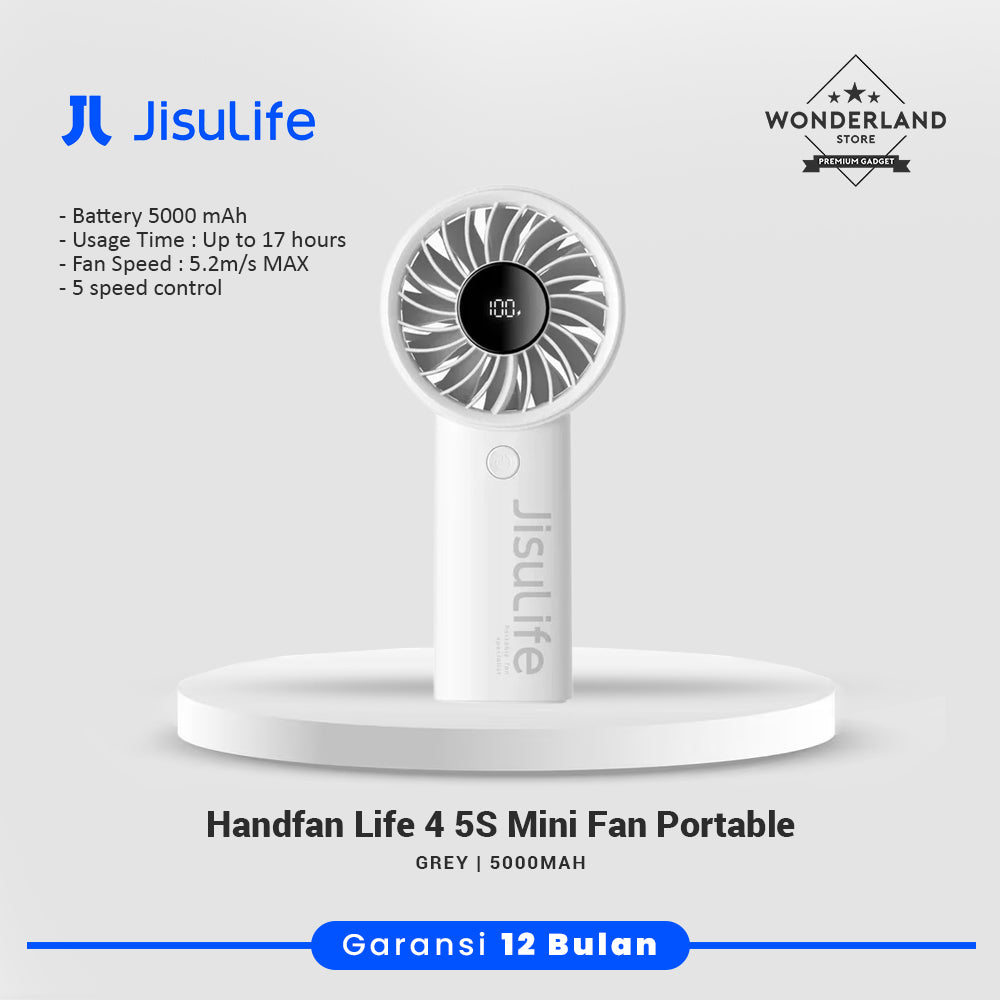 Jisulife Life 4 Hand Fan Kipas Tangan Kipas Portable 5 Speed LED Display