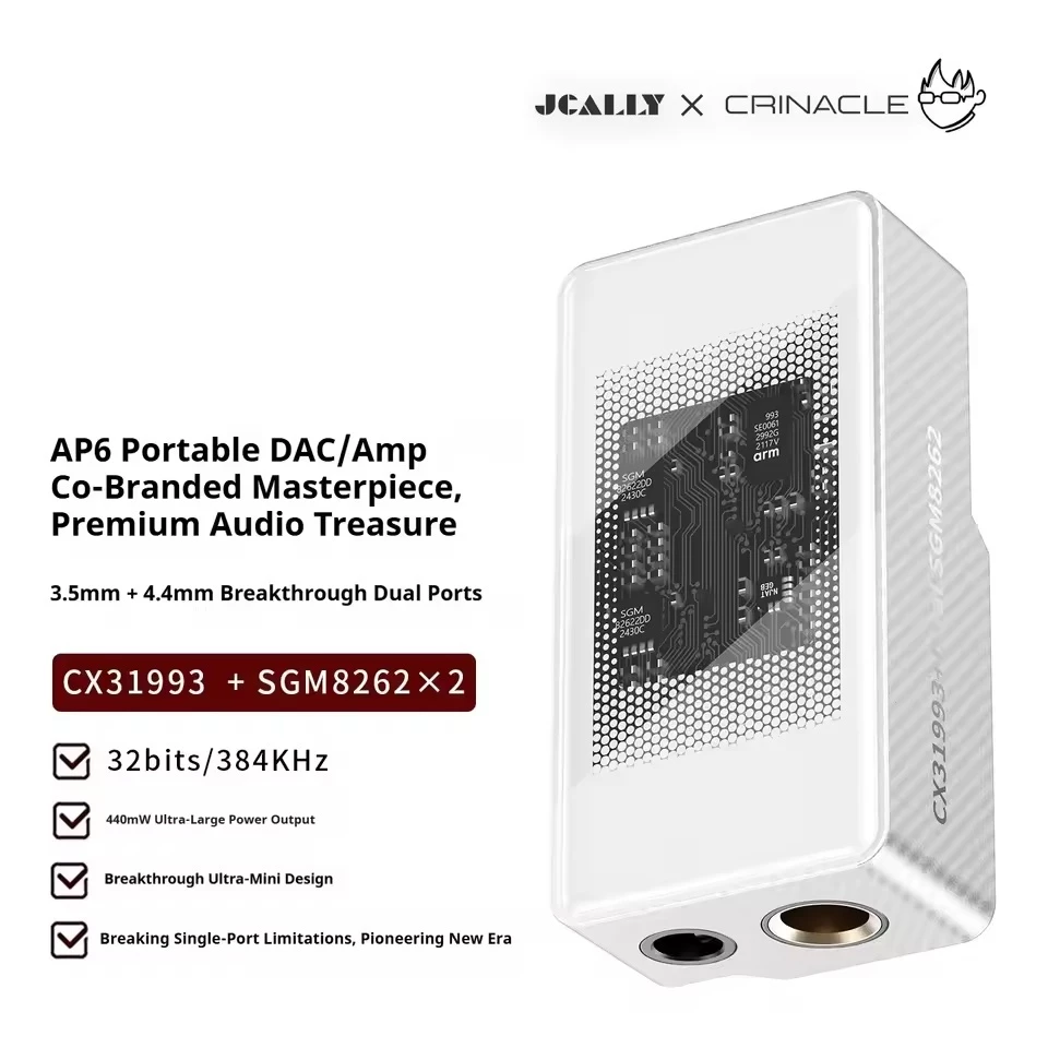 Jcally × Crinacle AP6 Portable DAC Amplifier Jack 3.5mm Balanced 4.4mm