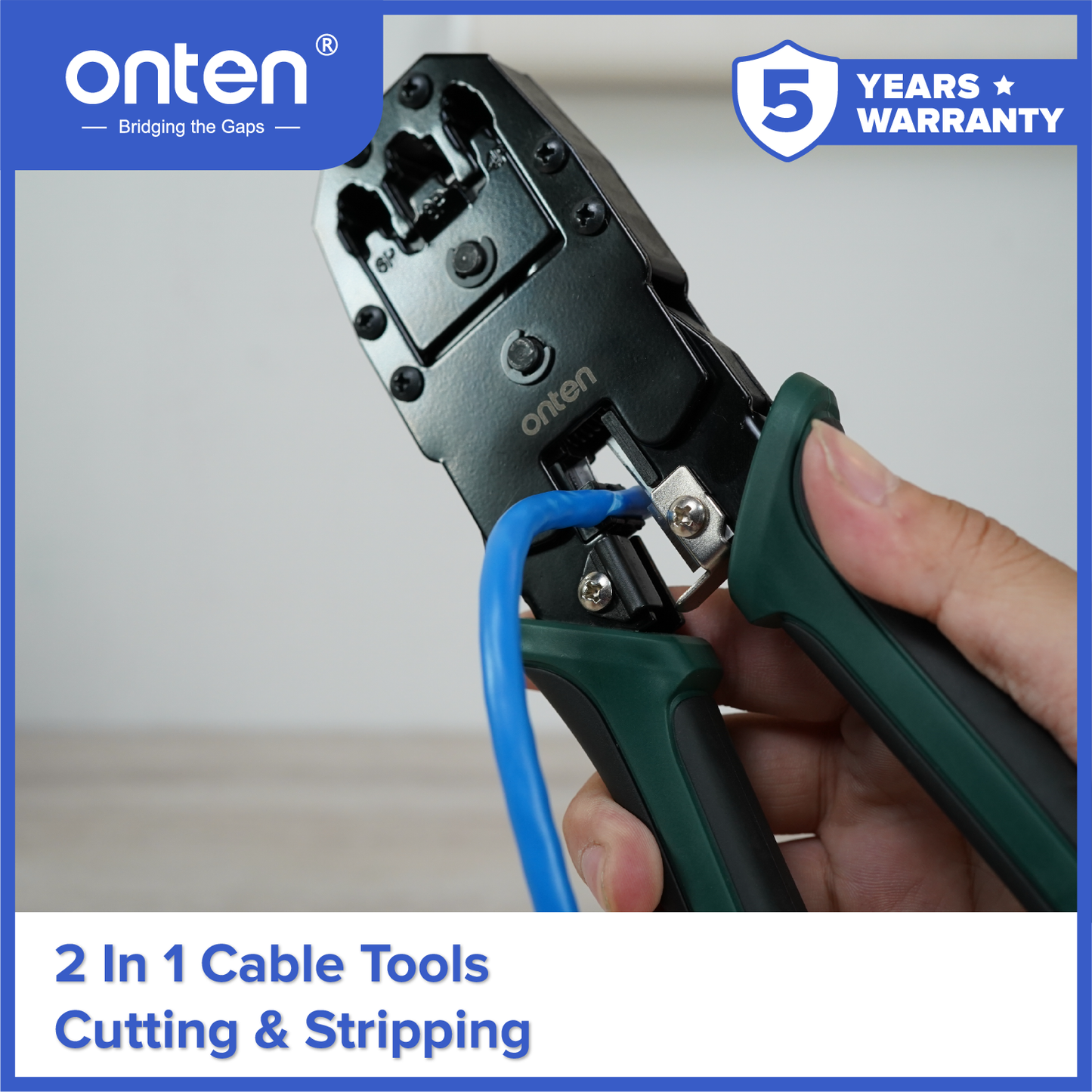 Onten Tang Crimping Tool 3in1 4P 6P 8P RJ45 RJ11 RJ22 / Ethernet Crimper OTN-E993