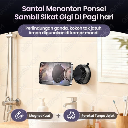 Bravhom PC02 Magnetic Phone Holder Vacuum Suction Strong Magnet 360 Rotatable