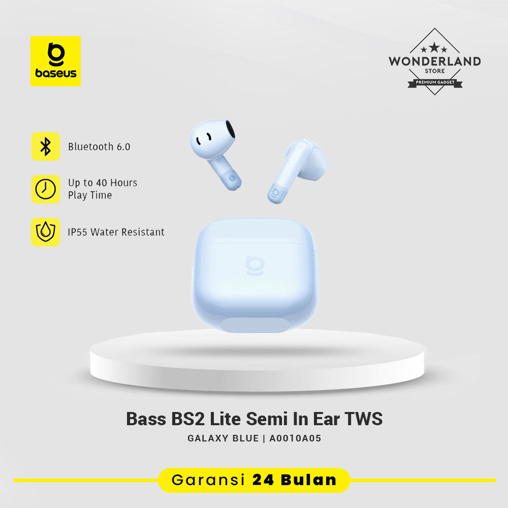 Baseus Bass BS2 Lite Semi In Ear TWS True Wireless Bluetooth Earphones SuperBass Enhanced Sound
