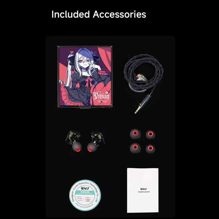 CVJ Vivian Anime Standard 10mm Dynamic Driver In Ear Monitor Earphone With Detachable Jack Audio