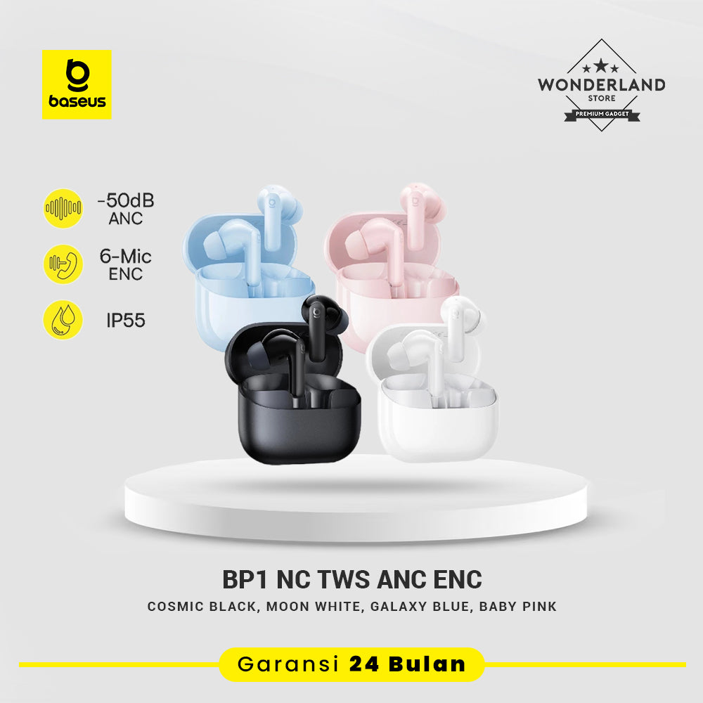 Baseus BP1 NC TWS Active Noise Cancelling -43dB 4 Mic ENC with IP55 & 41H Playtime and Bluetooth 6.0