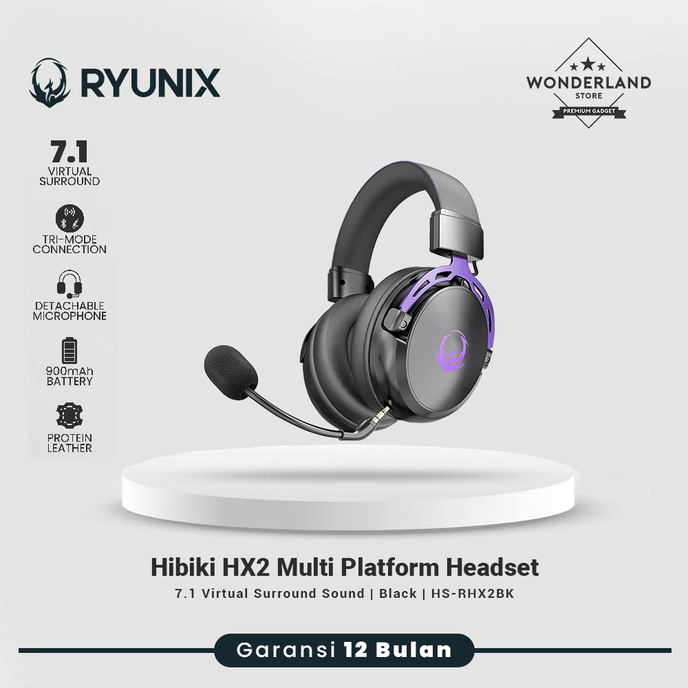 Sades Ryunix Hibiki HX2 Headset Gaming 7.1 Wireless Bluetooth Detachable Mic