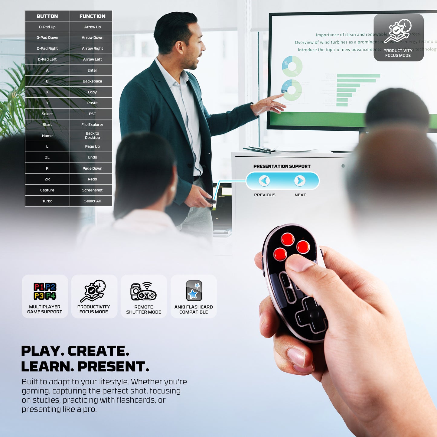 Fantech WGP17 / WGP-17 EOS Mini Pocket Size Mini Wireless Gamepad Joystick Portable
