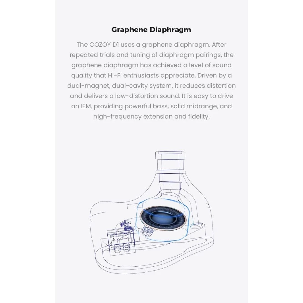 Cozoy D1 IEM New Batch 10mm Dual Cavity Dynamic Driver In Ear Monitor IEM Earphone