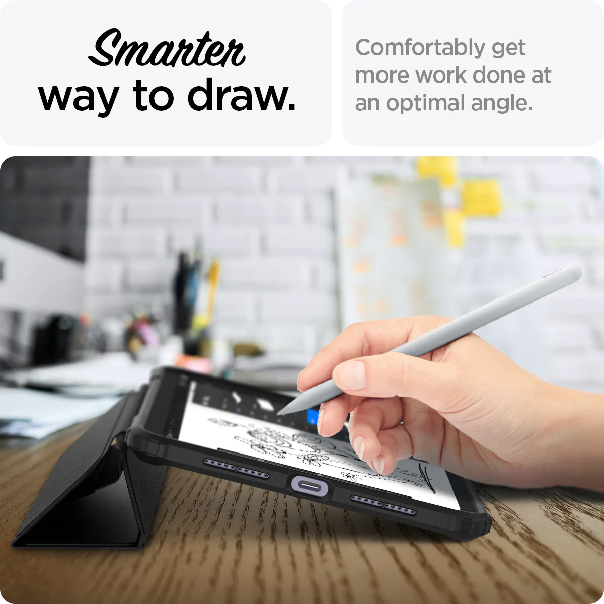 Spigen Case iPad Mini 7/6 8.3 2024 Spigen Ultra Hybrid Pro Stand Flip Cover Anti Shock Crack Slim Casing