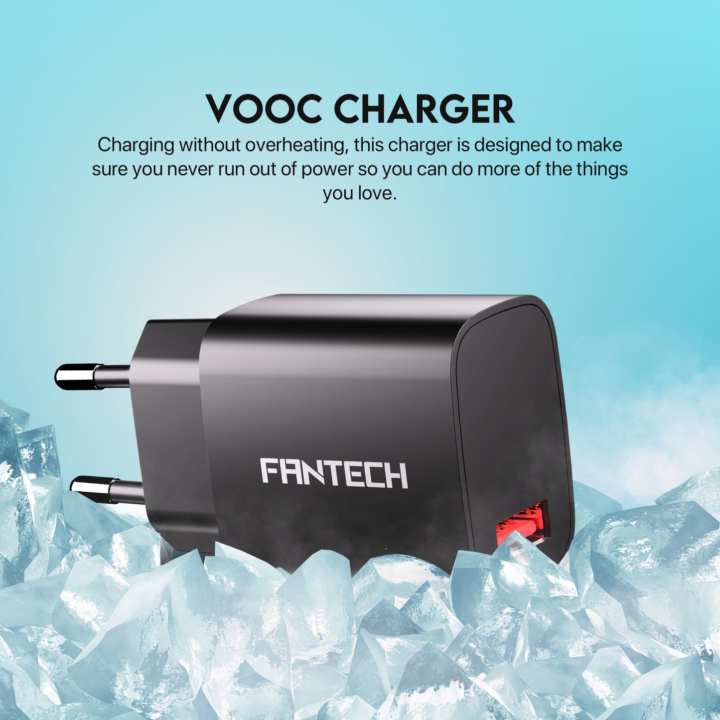Fantech Adaptor 20W Charger Power Pure VOOC Flash Charging QC