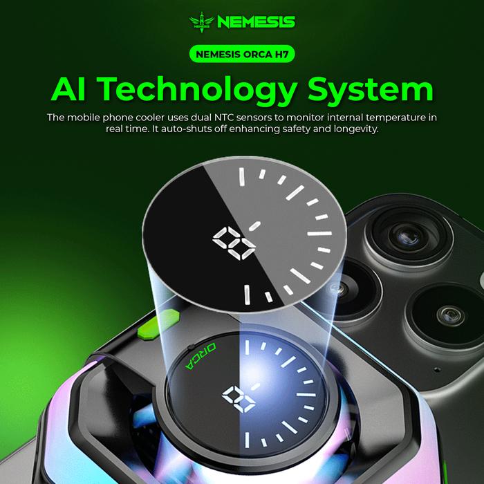 NYK Nemesis ORCA H7 Magnetic Phone Cooler AI Technology System with Bracket