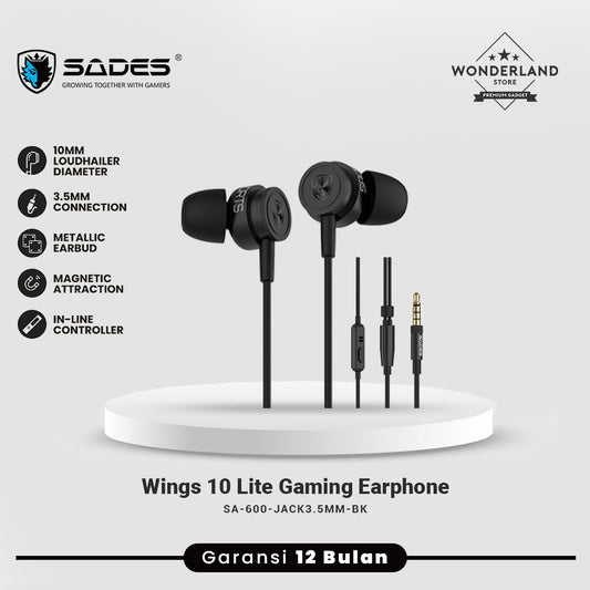 Sades Wings10 Lite Gaming Earphone Wings10 Pro Lite Jack 3.5 / USB-C with Microphone SA600