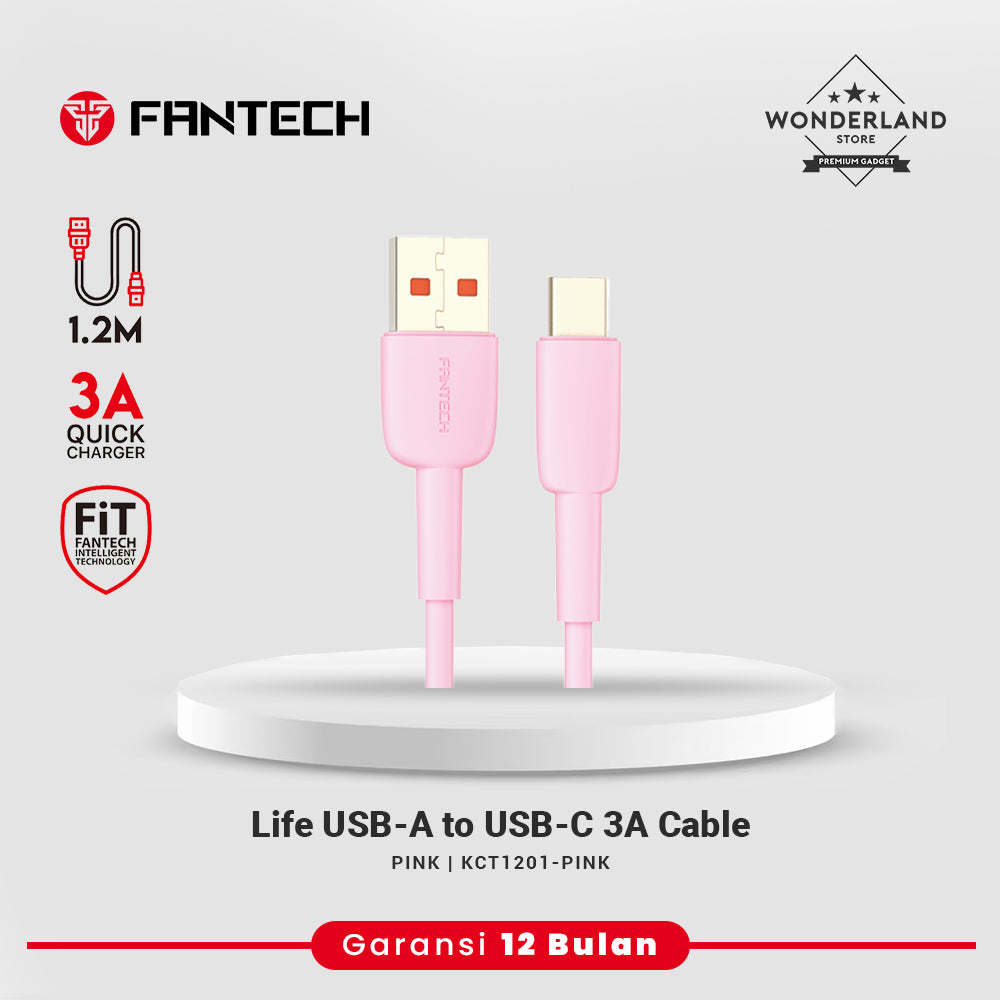 Fantech Duralink Kabel Data USB-A to USB-C 3A Fast Charging 1.2M KCT1201